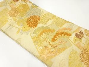 アンティーク　源氏香に花模様織出し丸帯（材料）